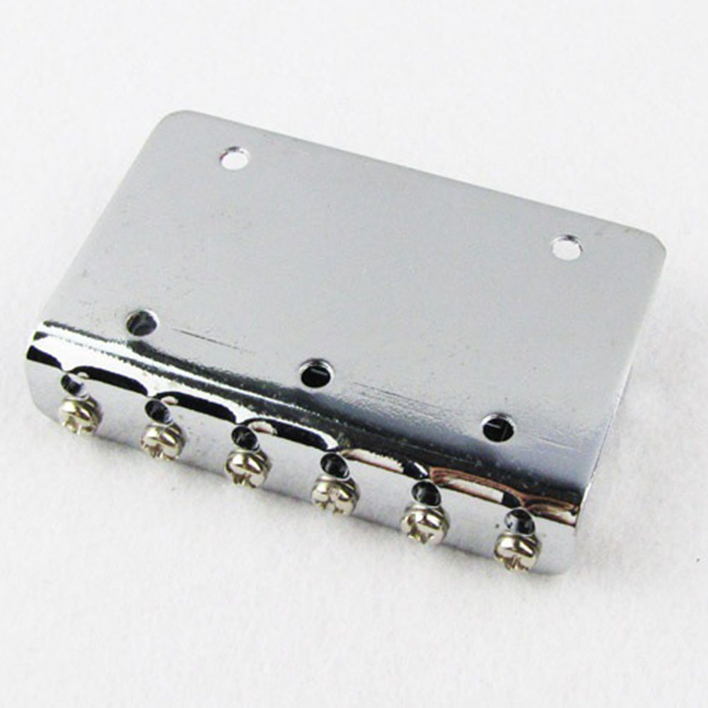 65mm Fixed Saddle Bridge Plate with Screws and Wrench for Electric Guitar Accessories Guitar Parts (Silver)