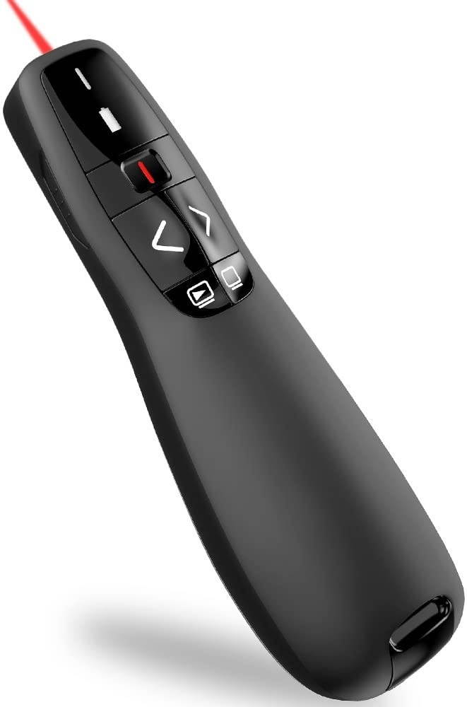 Wireless Presenter Remote,RF 2.4GHz USB Presentation Remote Control PowerPoint Presentation Clicker for Keynote/PPT/Mac/PC