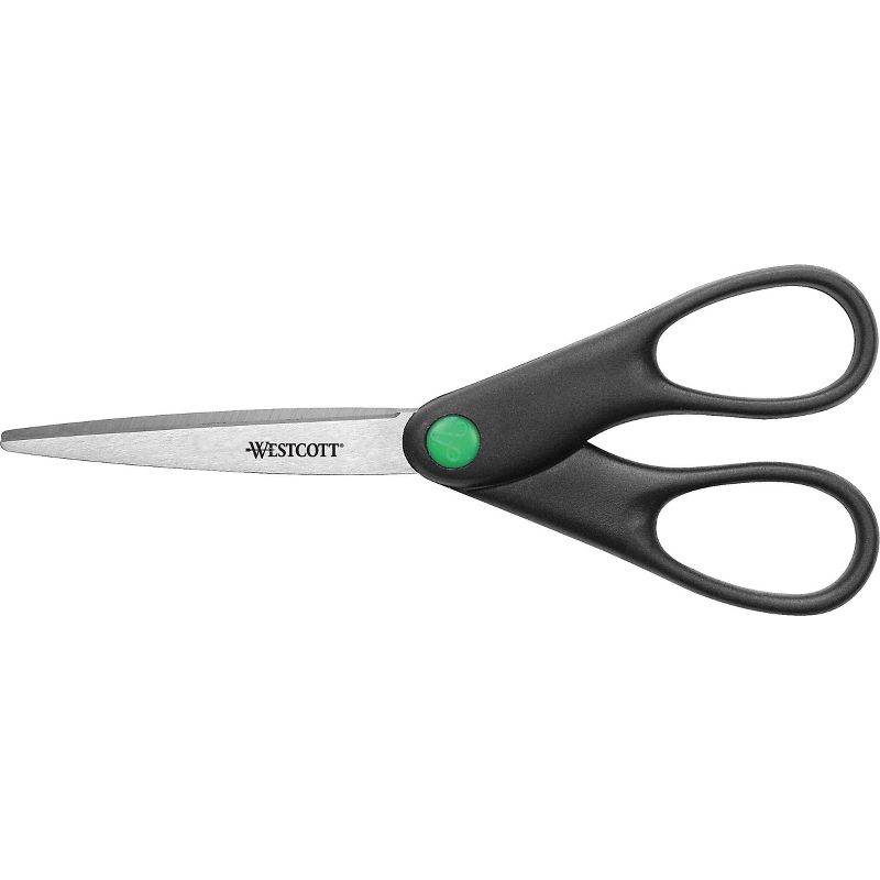 Westcott KleenEarth Recycled Stainless Steel Scissors 7" Long Black 44218