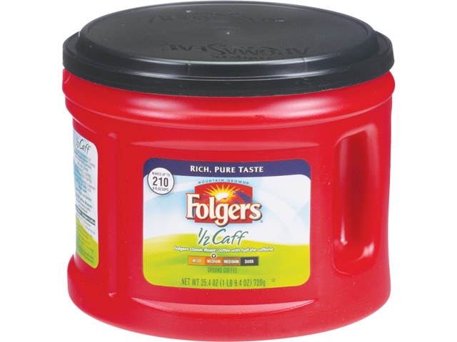 Folgers 2550020527 Coffee, Half Caff, 25.4 oz. Canister