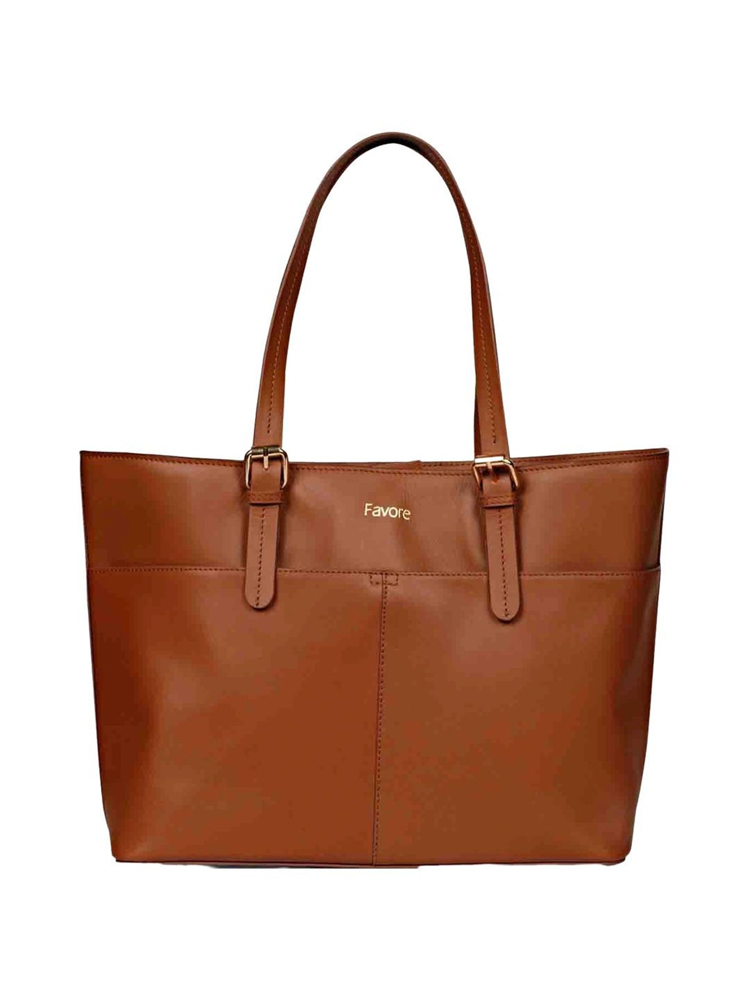 Favore Brown Solid Medium Totes
