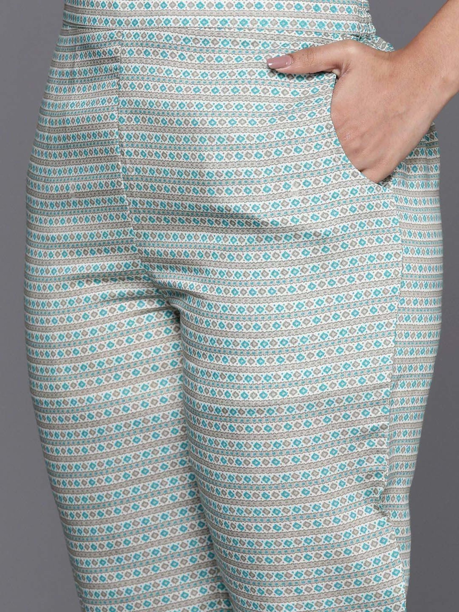 Libas Blue Embroidered Kurta Pant Set With Dupatta