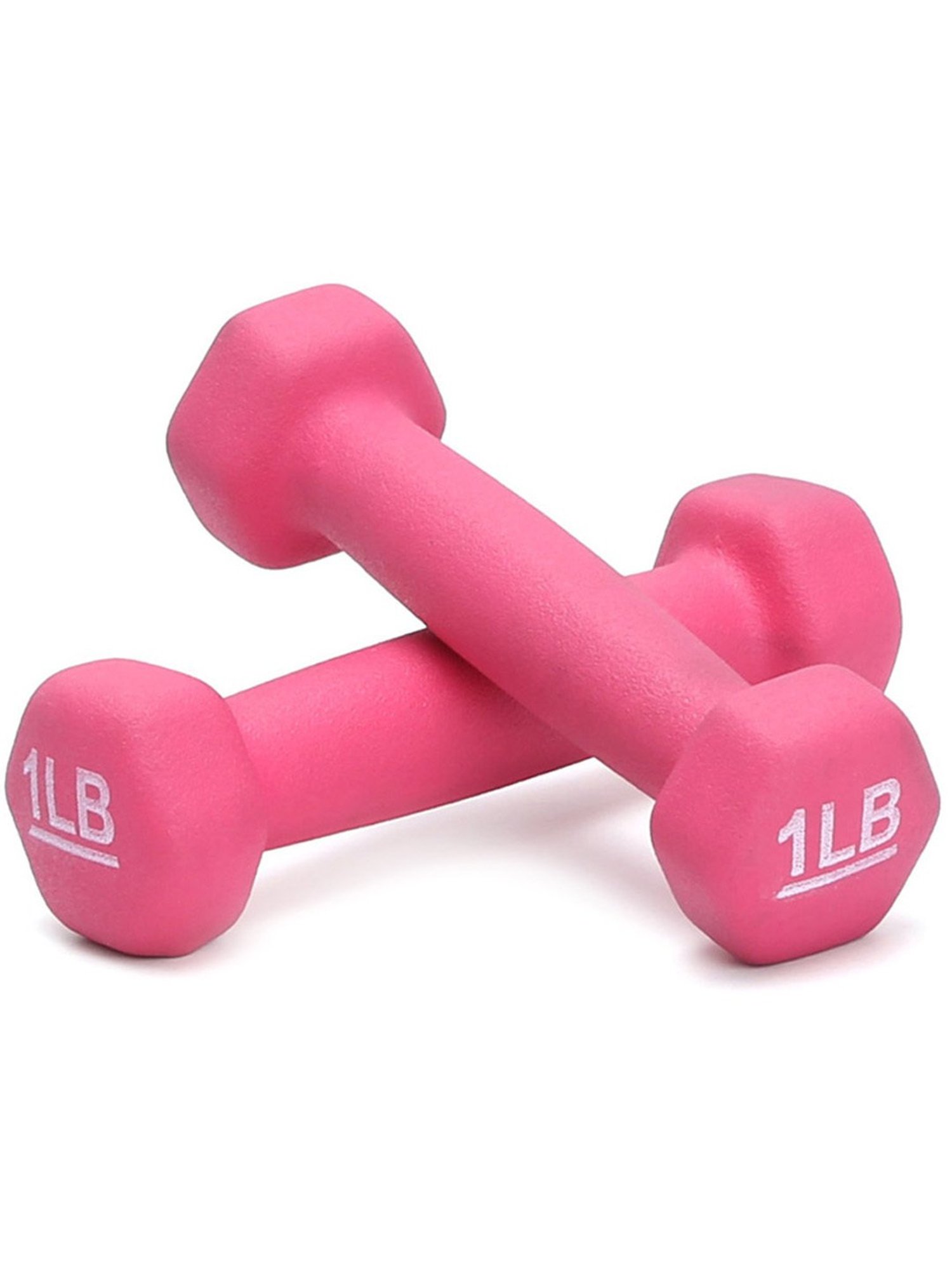 Kakss Neoprene Workout Fixed Weight Dumbbell Set Of 2pc (Pink) Size - 1LB