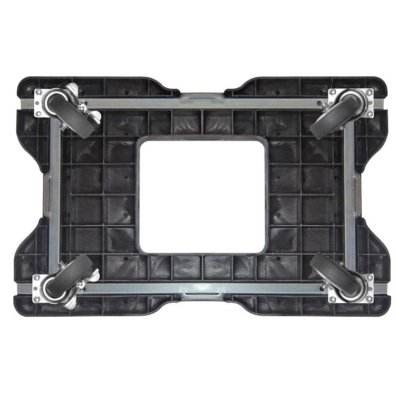 Snap Loc 1,200 lb Capacity General Purpose E Track Dolly Black, Heavy Duty 4 in Thermoplastic Swivel Non Marking Caster Wheels