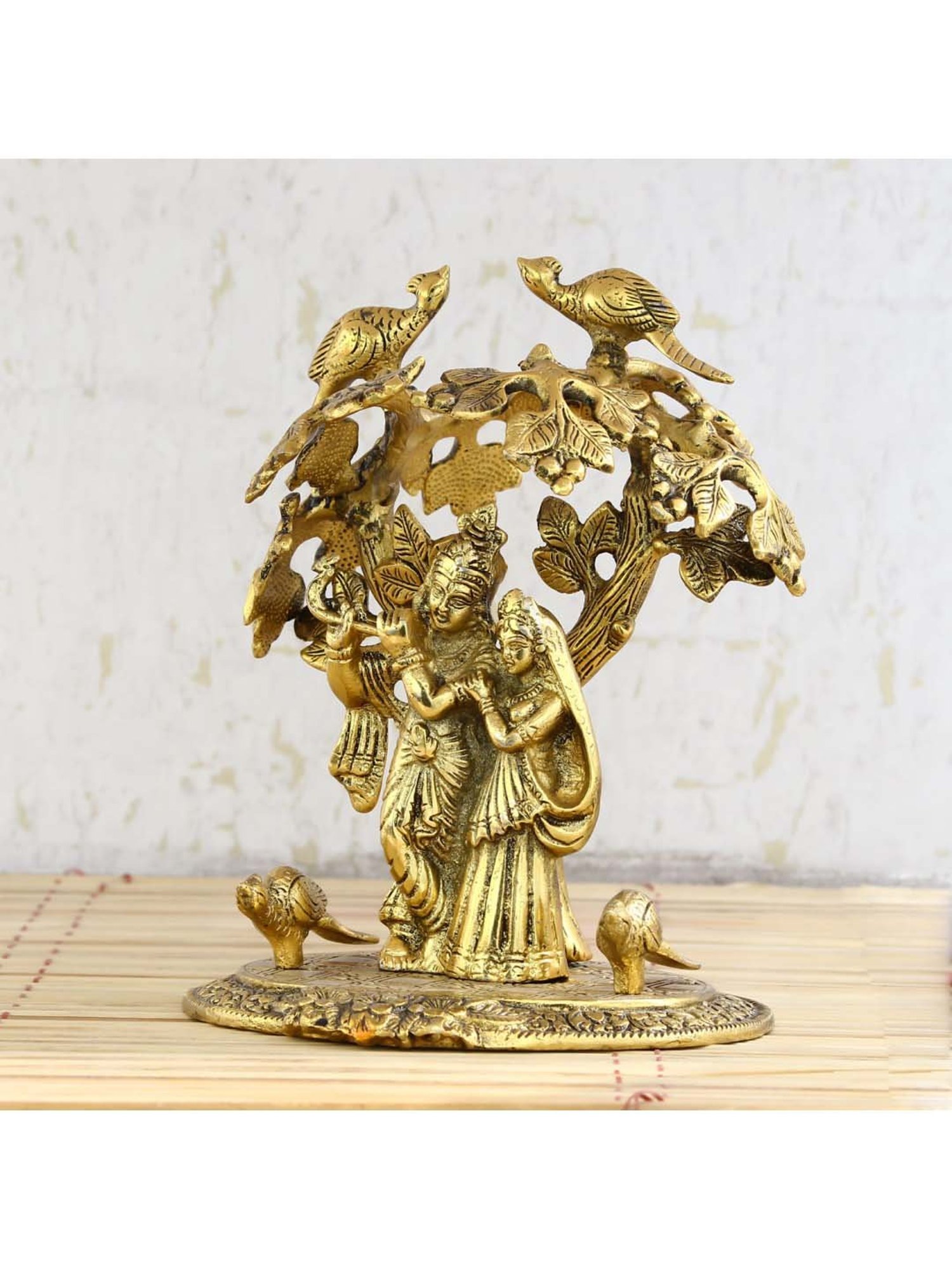 eCraftIndia Radha Krishna Standing under Tree Showpiece