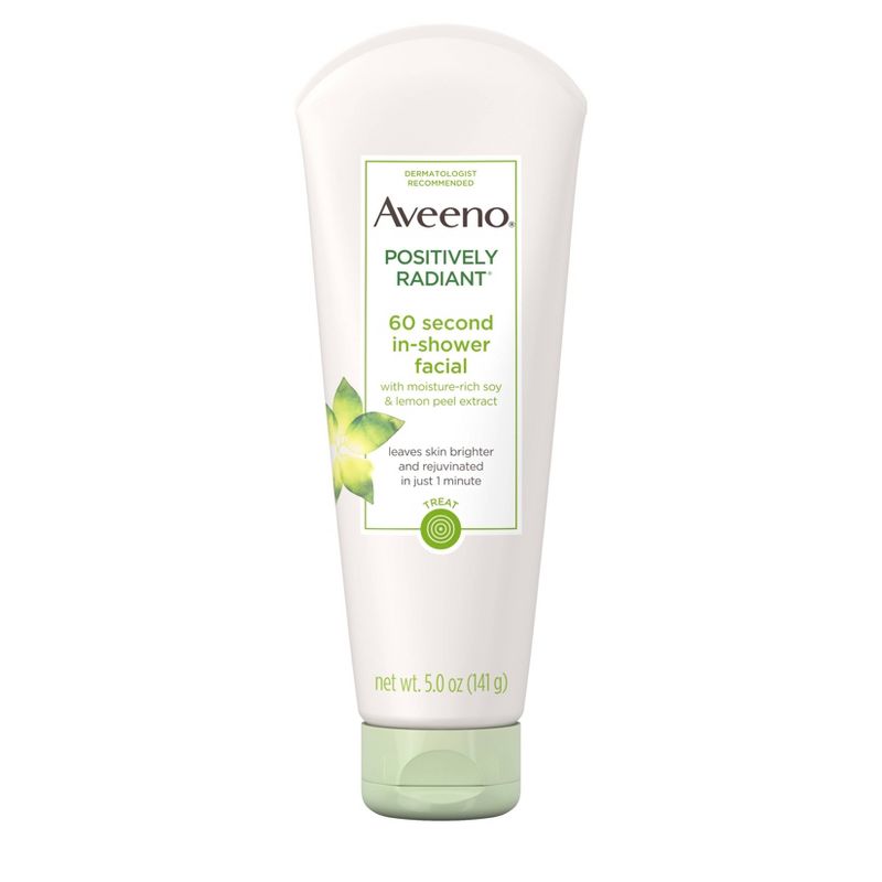 Aveeno Positively Radiant 60 Second Soy Extract Shower Facial Cleanser - 5oz