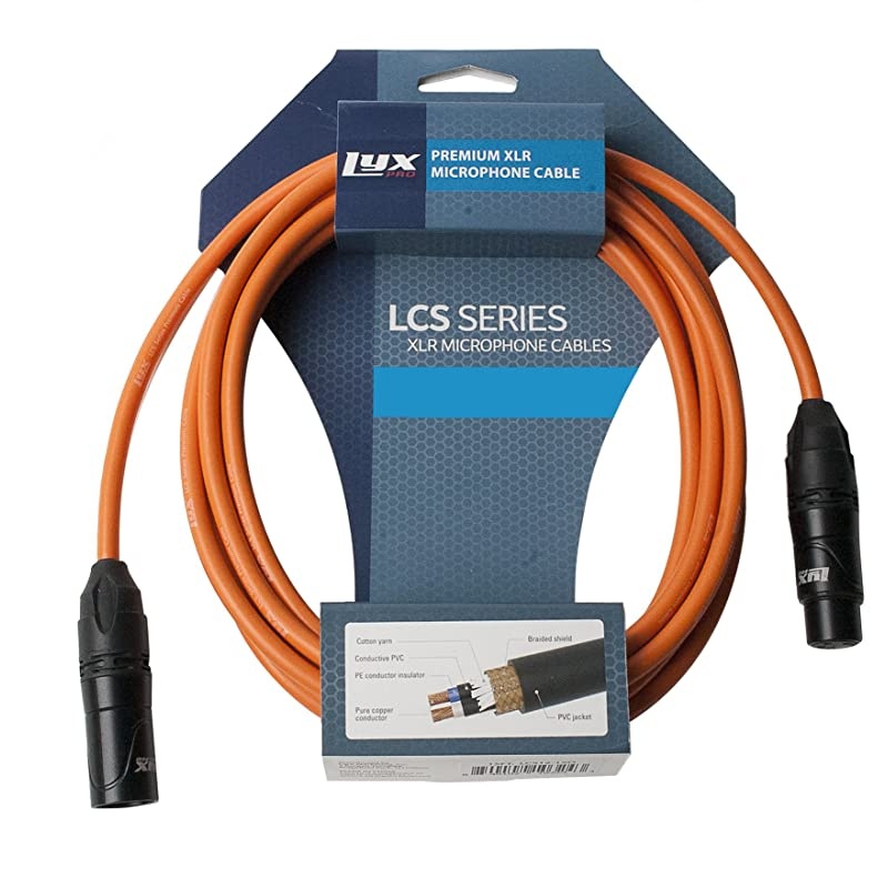 15 Feet XLR Microphone Cable Balanced Male to Female 3 Pin Mic Cord for Powered Speakers Audio Interface Professional Pro Audio Performance and Recording Devices Orange