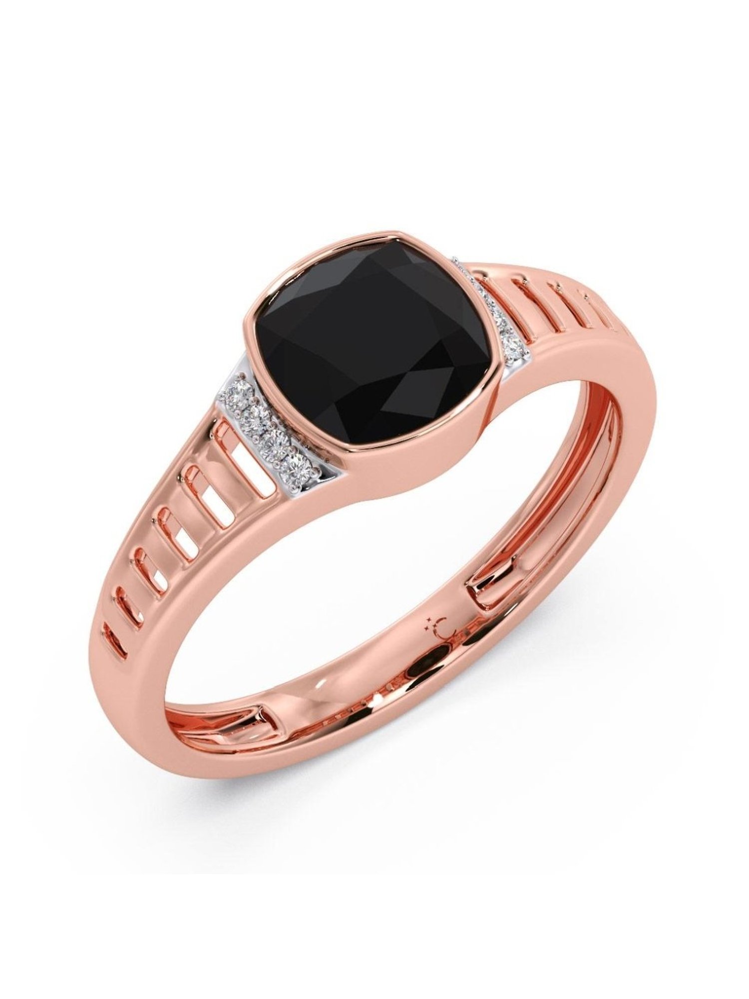 Candere by Kalyan Jewellers 18k Rose Gold & Diamond Ring for Men