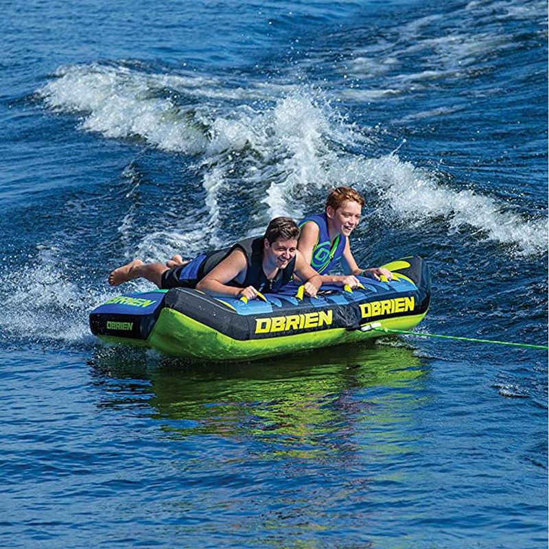 O'Brien 2211501 Bat Wing Deck Series 2 Person Inflatable Towable Water Sports Tube for Boating with Quick Connect Tow Hook, Blue