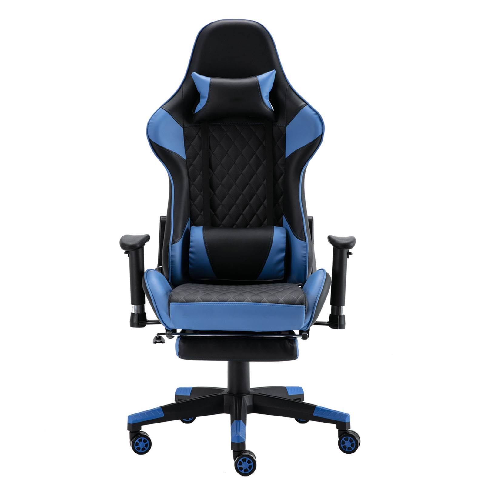 Gaming Chair with Massage Lumbar and Ergonomic Footrest Office Computer Chair