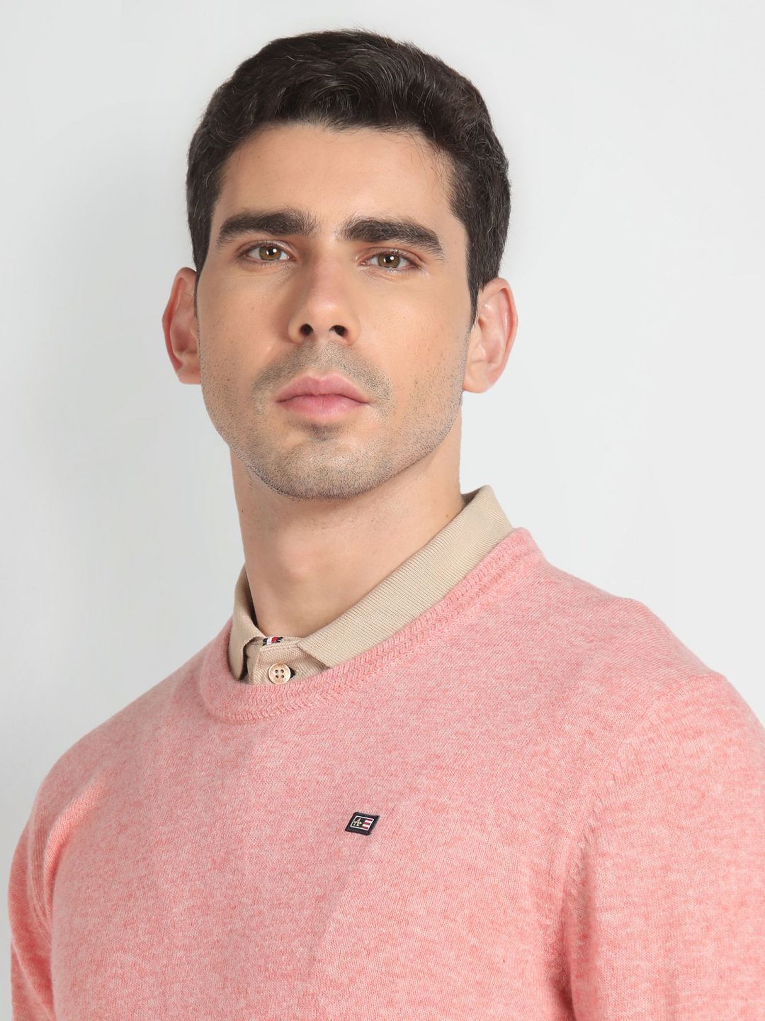 Arrow Sport Soft Pink Regular Fit Sweater