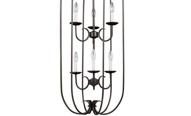 Sea Gull Lighting Holman 6-Light 18" Hall / Foyer Pendant, Heirloom Bronze 51807-782