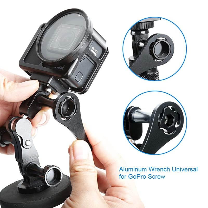 Ball gopro Handlebar Mount, 360 Rotation and Lock Any Direction, Shock-Resistant, Compatible with Gopro Max Hero 9 8 DJI OSMO Action Camera