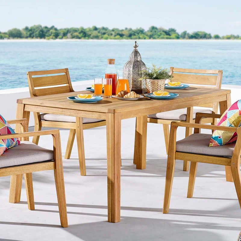 Renaissance Square Outdoor Patio Stacking Table - Gray - Vifah