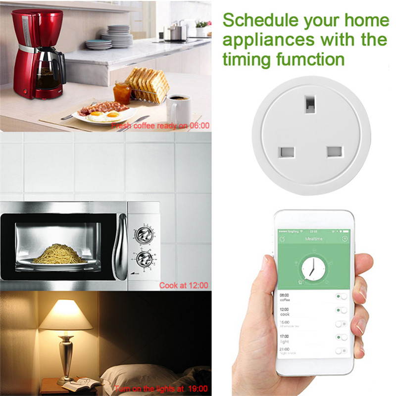 Yijianxi WiFi Smart Wireless Plug UK Adaptor Remote Voice Control Power Energy Monitor Outlet