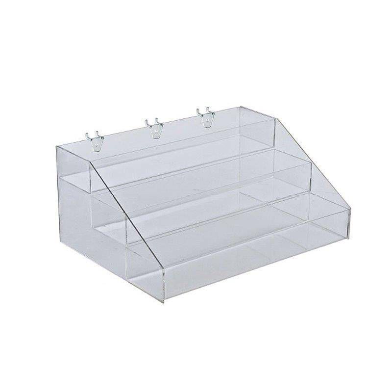 Azar Displays 16" X 11.75" X 7.125" Three - Tier Counter/Pegboard/Slatwall Step Display