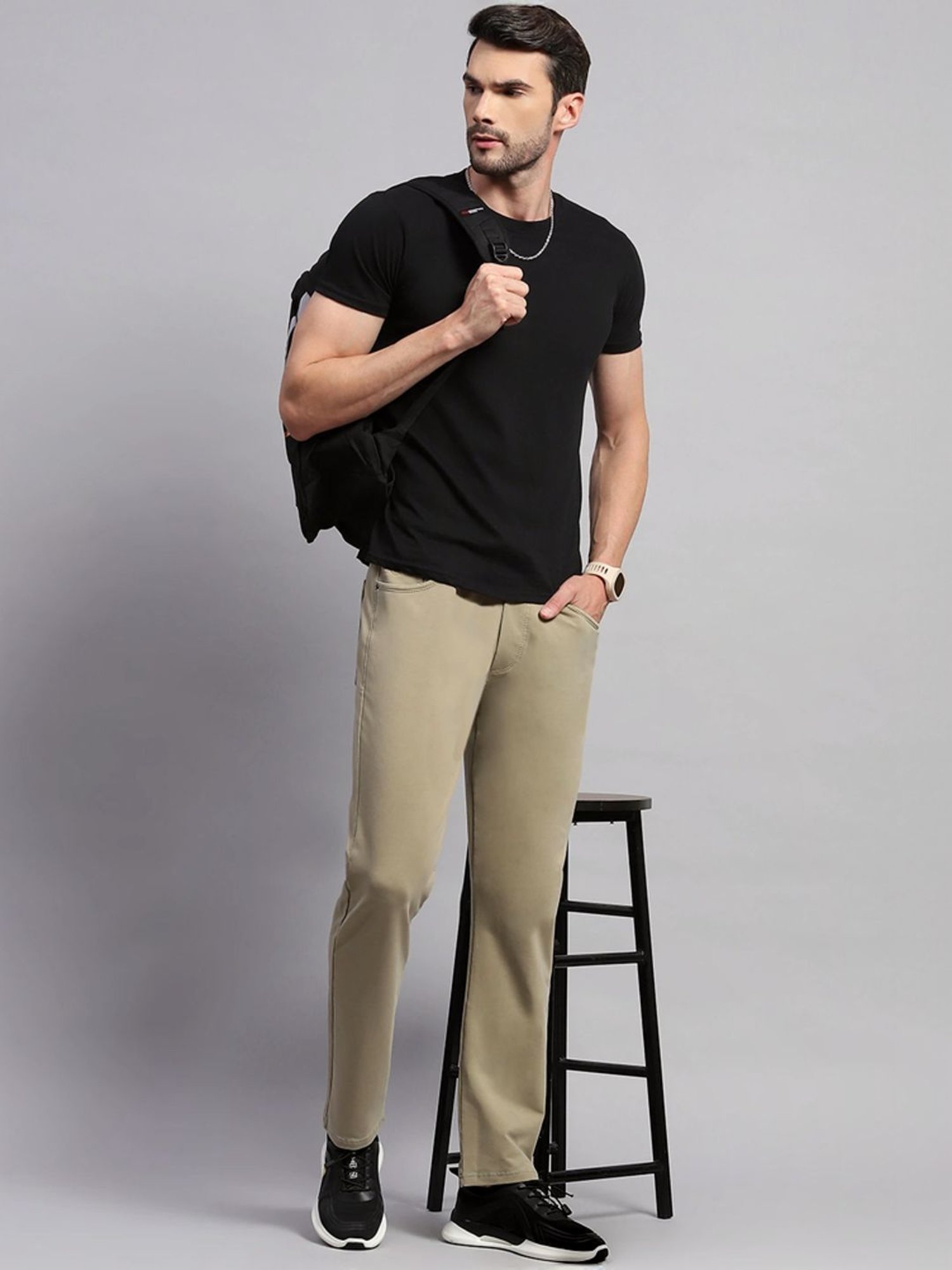 Monte Carlo Khaki Regular Fit Trackpants