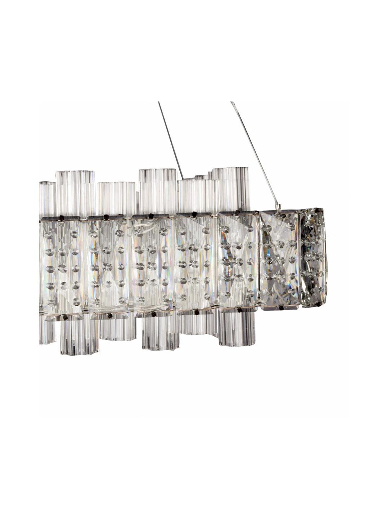 Kapoor E Illuminations Candela Transparent Crystal 3-Way Remote Lighting Chandelier Light - Set of 1