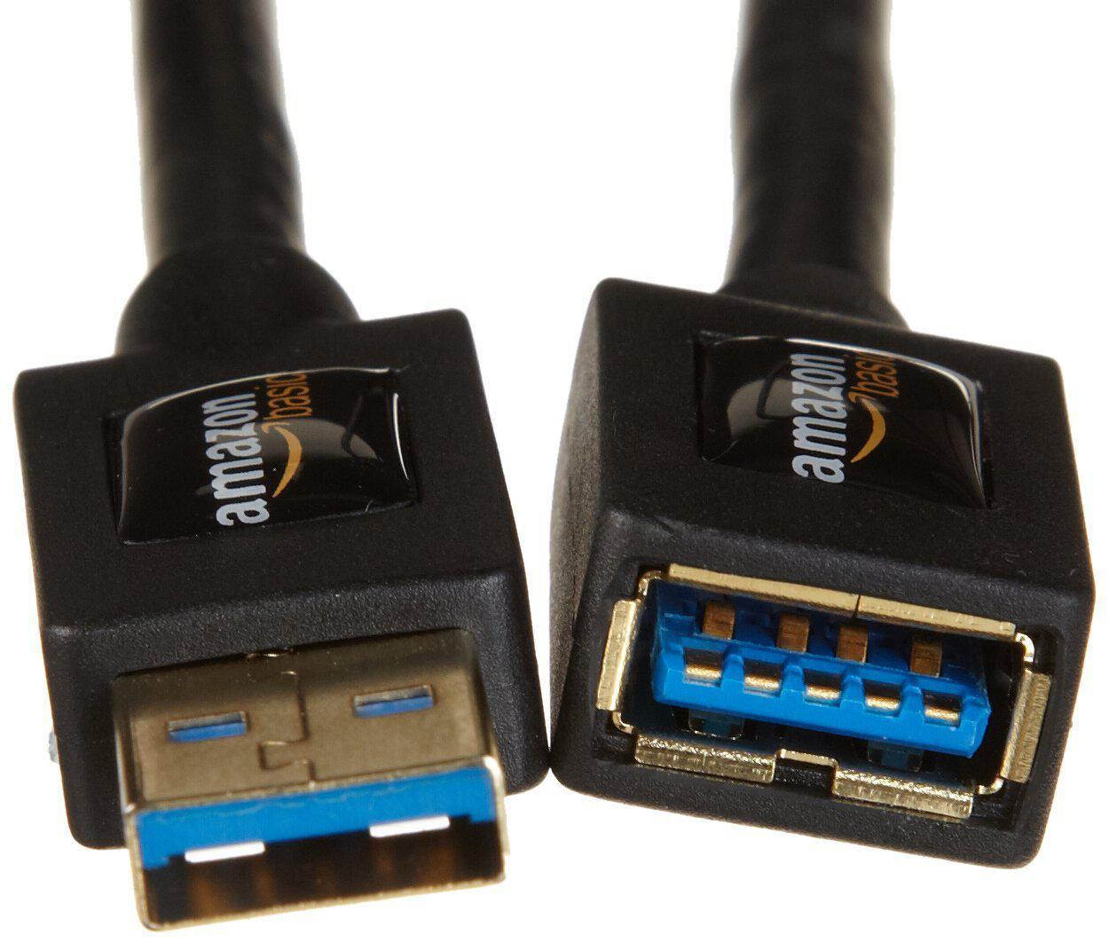 AmazonBasics USB 3.0 Extension Cable - A-Male to A-Female Adapter Cord - 6.5 Feet (2 meters)