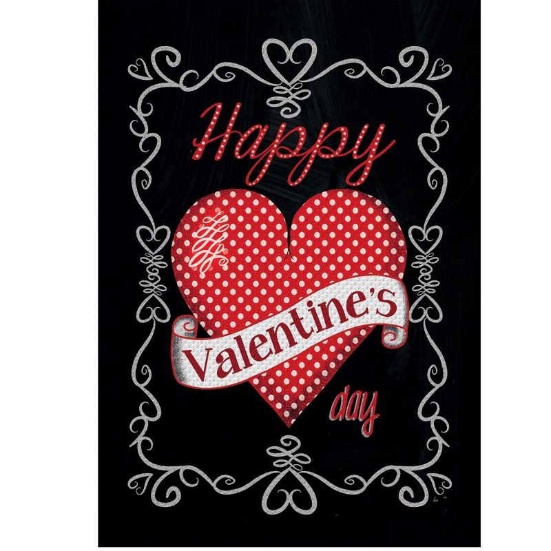 Home & Garden 17.75" Valentine On Black Garden Flag Printed In The Usa Custom Decor  -  Flags