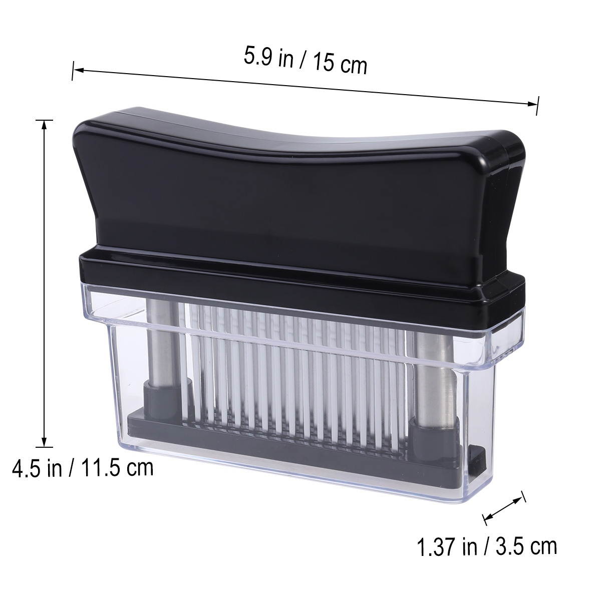 Meat Tenderizer Tool 48 Ultra Sharp Needle Stainless Steel Blades Kitchen Tool for Chicken Steak Beef Pork Fish Make a Difference in Tenderness (Black)