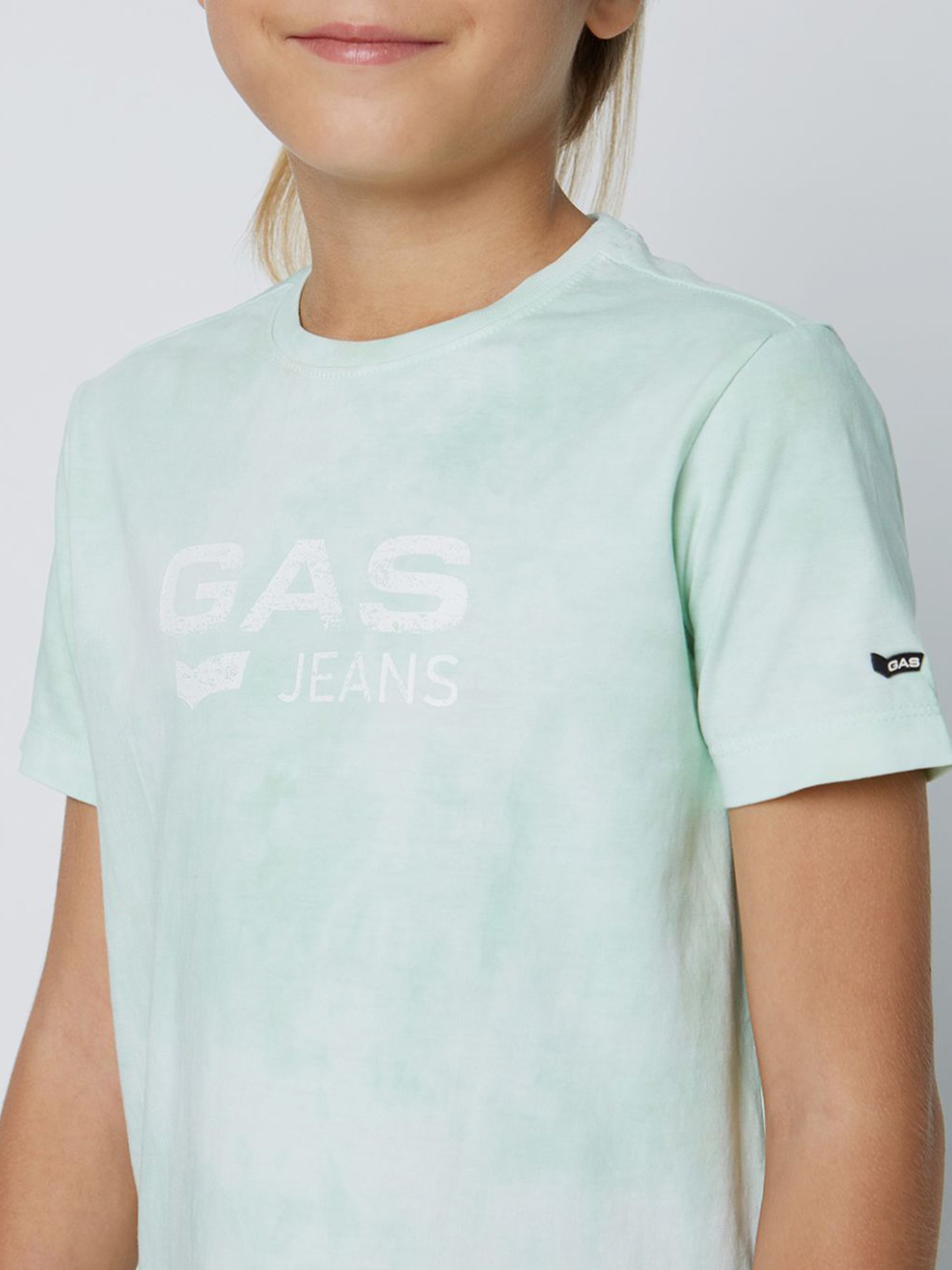 GAS KIDS Green Cotton Printed T-Shirt