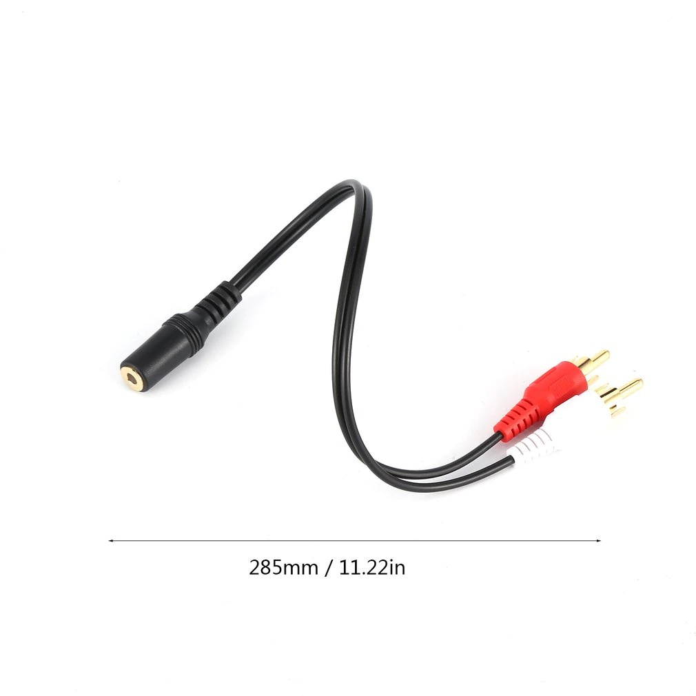 Universal 3.5mm Stereo Audio Female Jack to 2 RCA Male Socket to Headphone 3.5 Y Adapter Cable 25cm Bundle 1 Polybag Multimedia