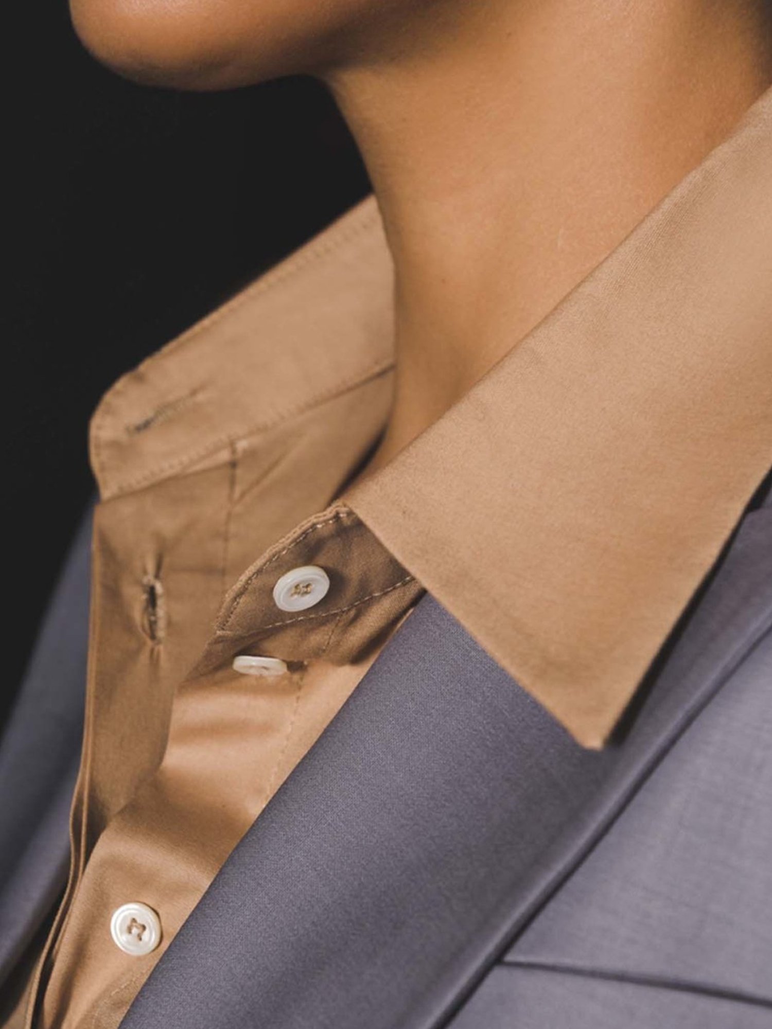 Qua Grey Stretch Wool Tailored Blazer