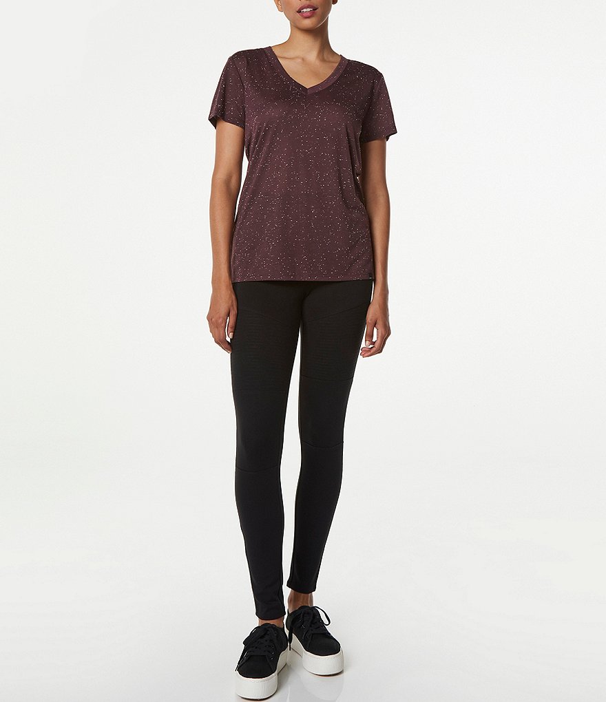 Marc New York Performance Speckle Jersey Short Sleeve V-Neck Boyfriend Tee