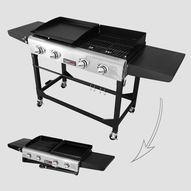 Royal Gourmet Premium 4-Burner 48000-BTU Folding Gas Grill Griddle GD401