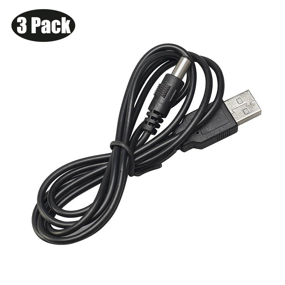 Werleo 3-Pack 3ft USB 2.0 A Type Male to DC 5.5x2.1mm DC 5V Power Plug Connector Cable usb to 5v power cable usb to dc power cable