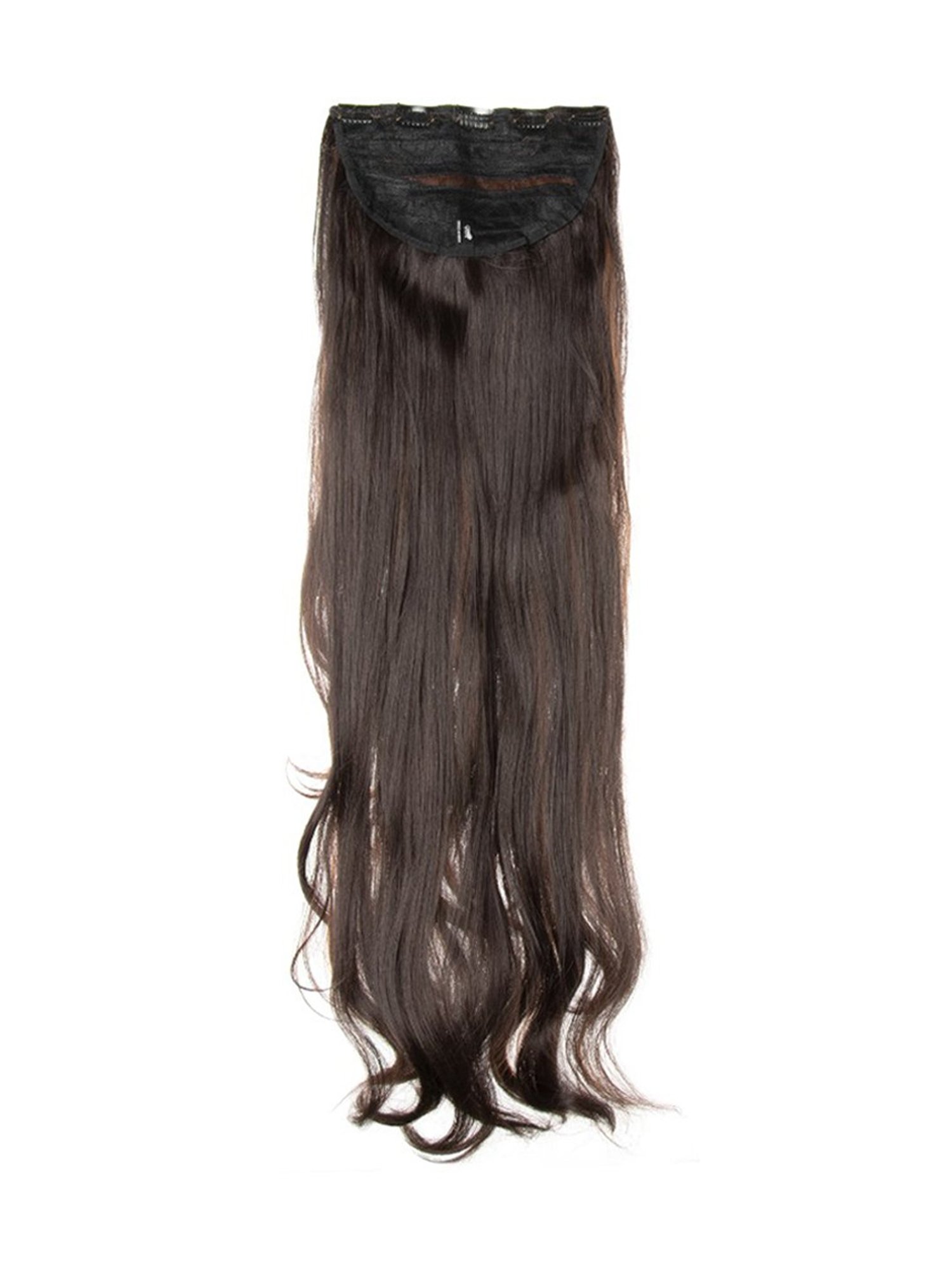 Streak Street Curly Dark Brown Ponytail with Copper Highlights