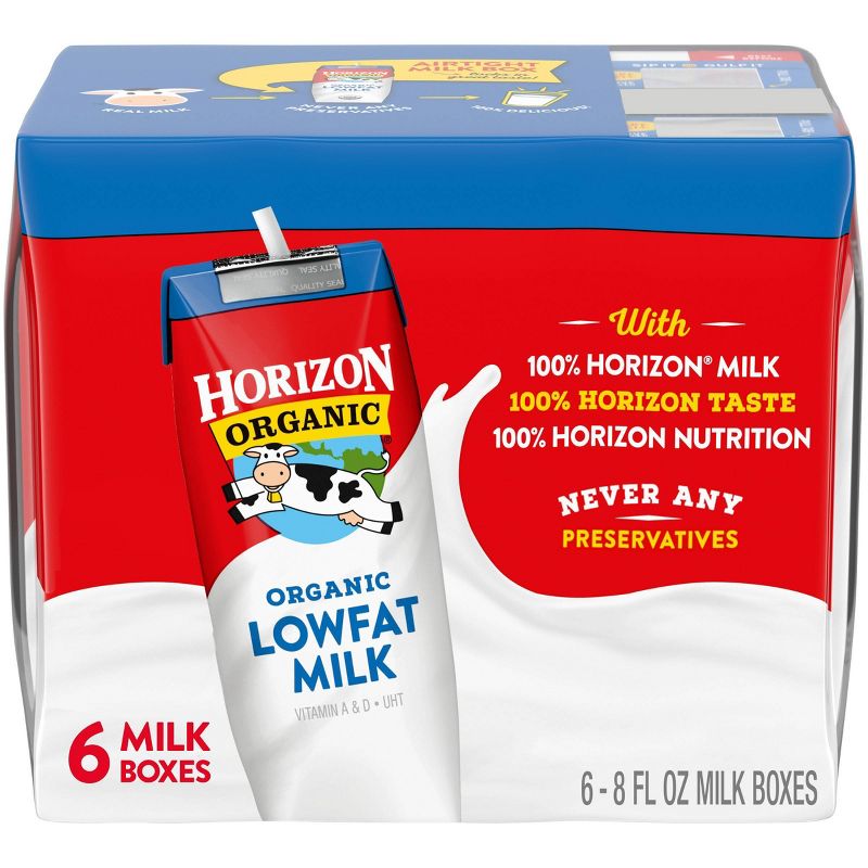 Horizon Organic 1% Plain Milk - 6pk/8 fl oz Boxes