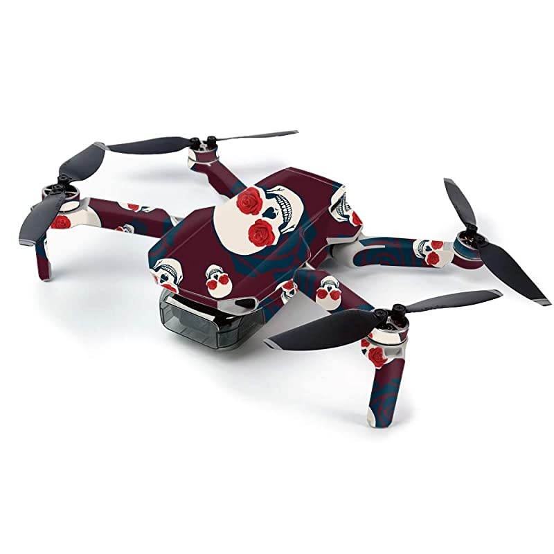 Skin for DJI Mavic Mini Portable Drone Quadcopter Skulls N Roses | Protective Durable and Unique Vinyl Decal wrap Cover | Easy to Apply Remove and Change Styles | Made in The USA
