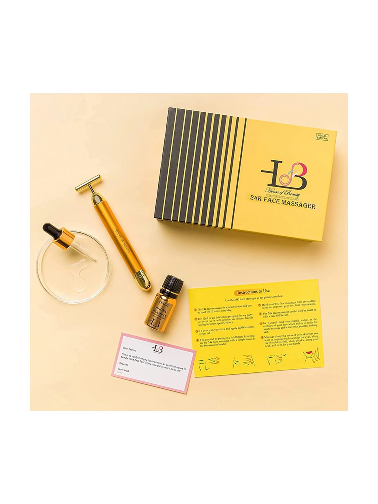 House of Beauty 24K Face Massager Kit