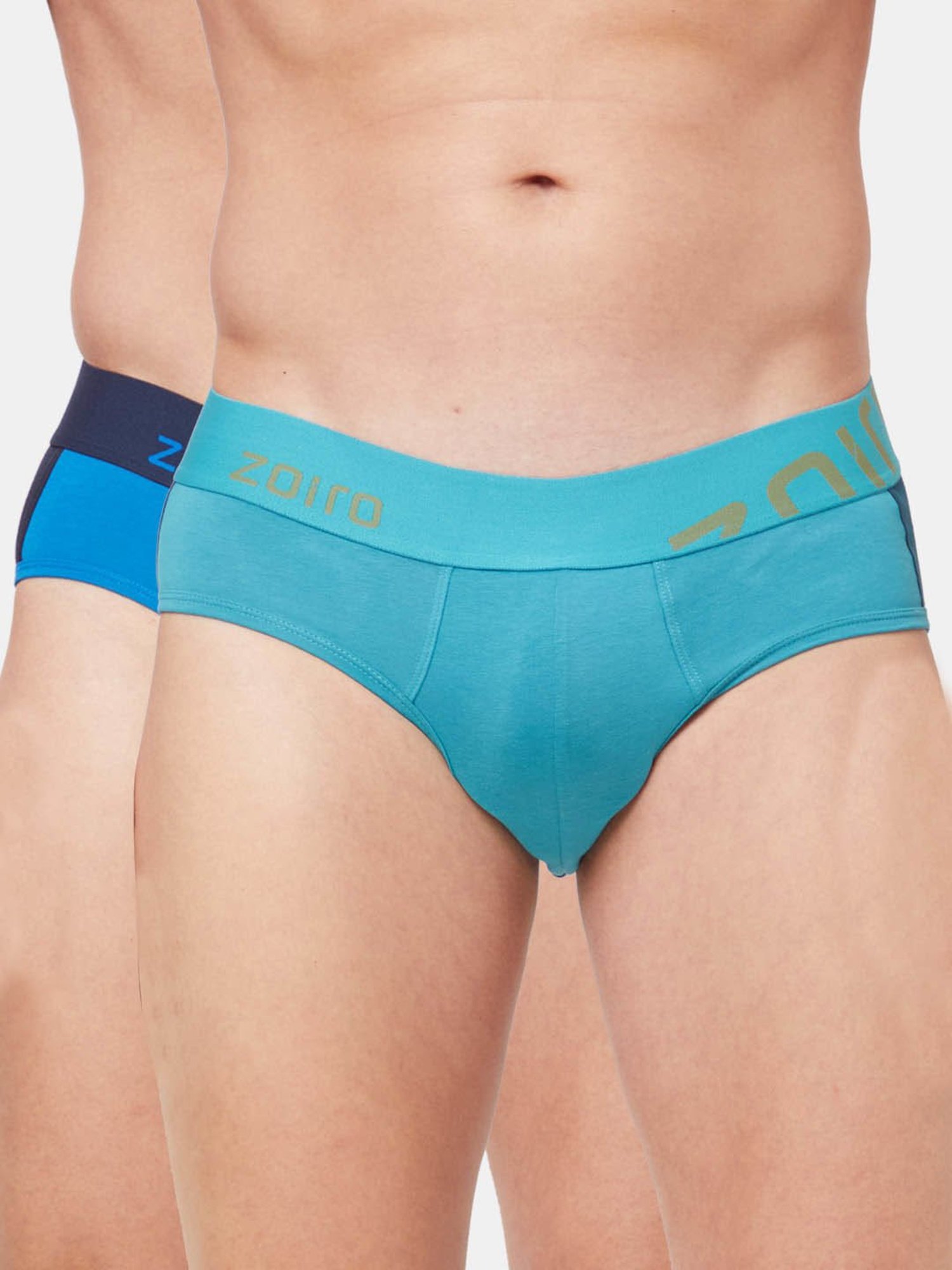 Zoiro Pagoda Blue & Directory Blue Regular Fit Briefs - Pack Of 2