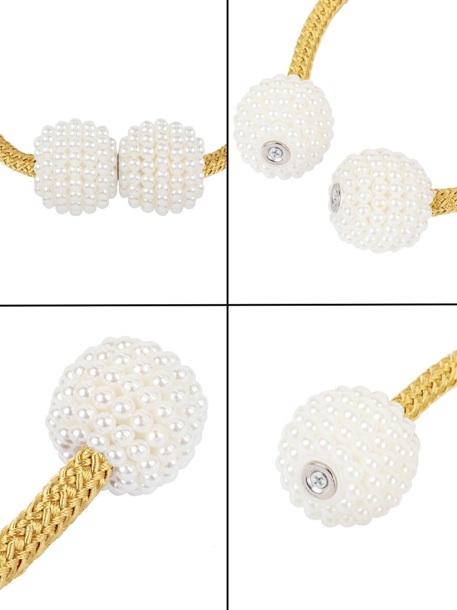 Romee Yellow Polyester Solid Curtain Tie and Hold Backs