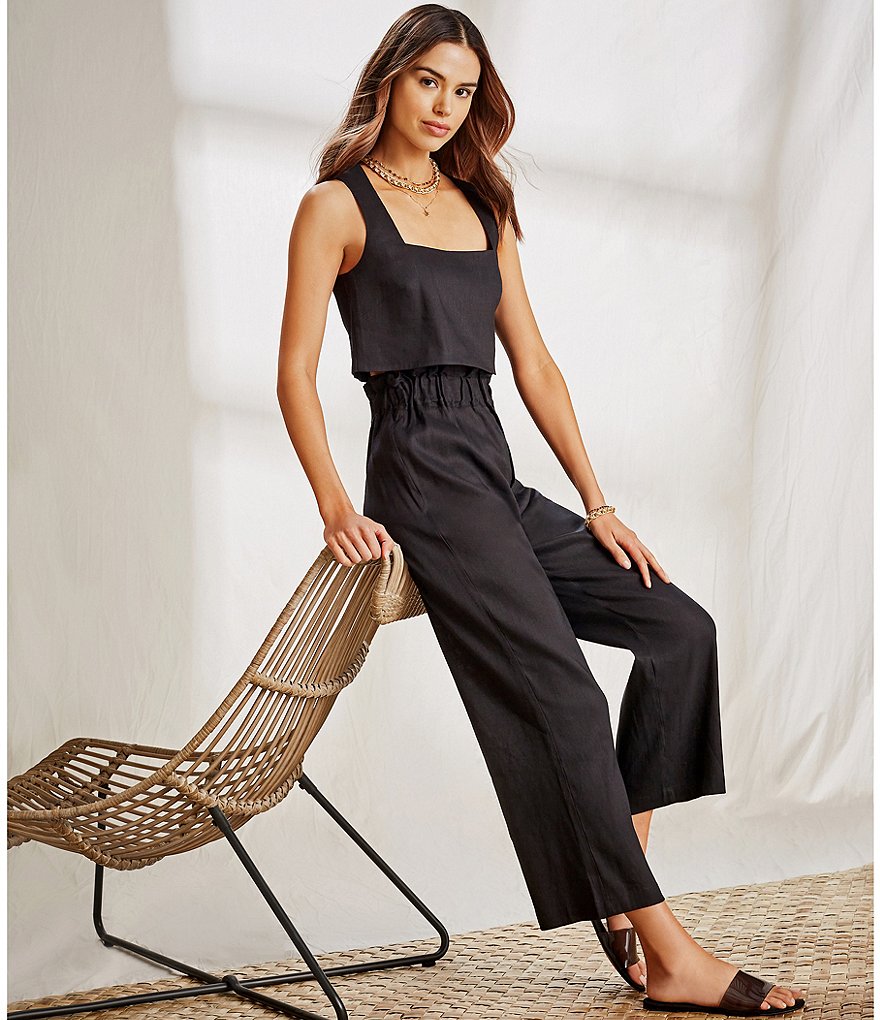 Gianni Bini Anna Woven Crop Tank