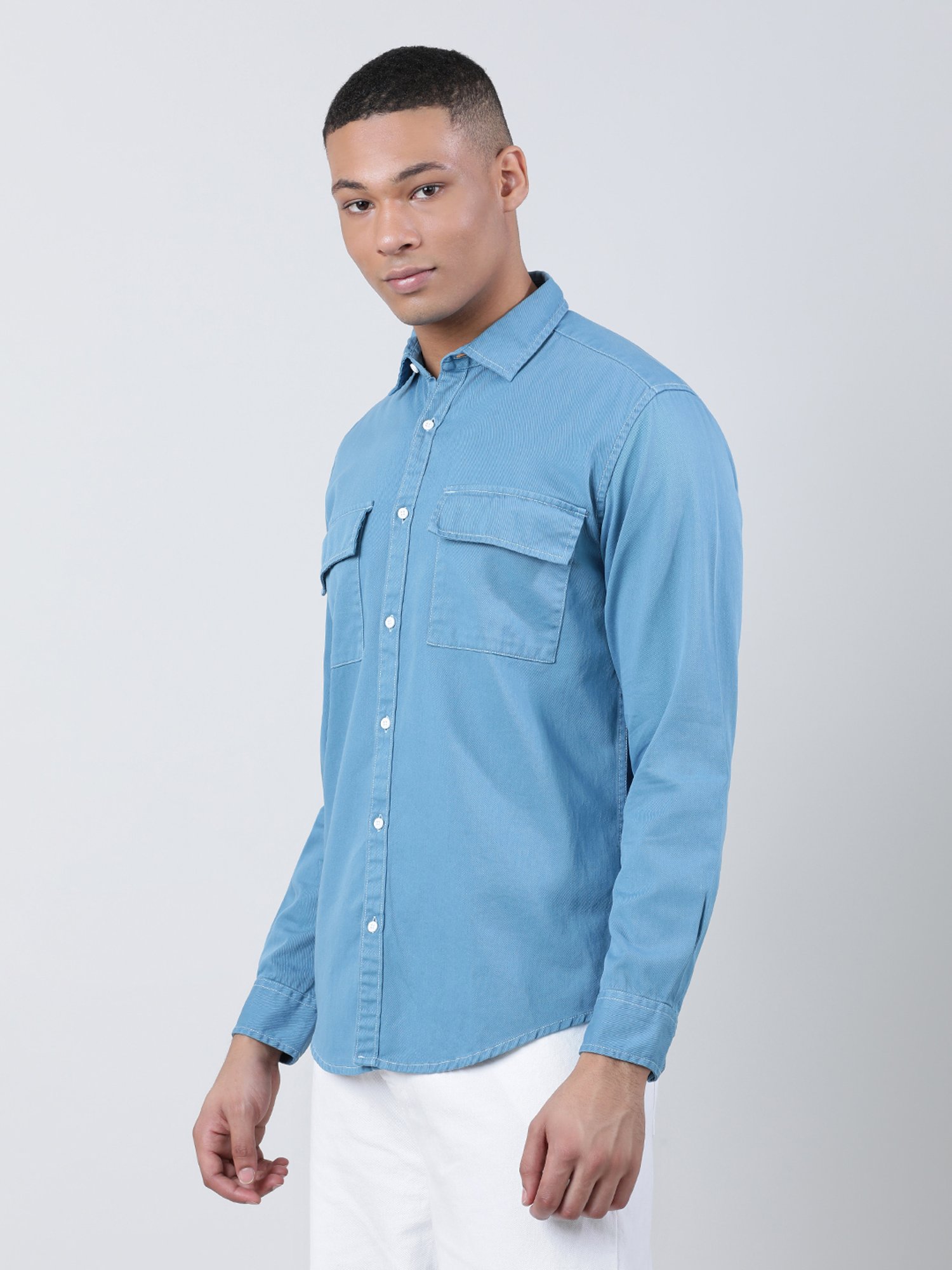 Bene Kleed Blue Regular Fit Cotton Shirt
