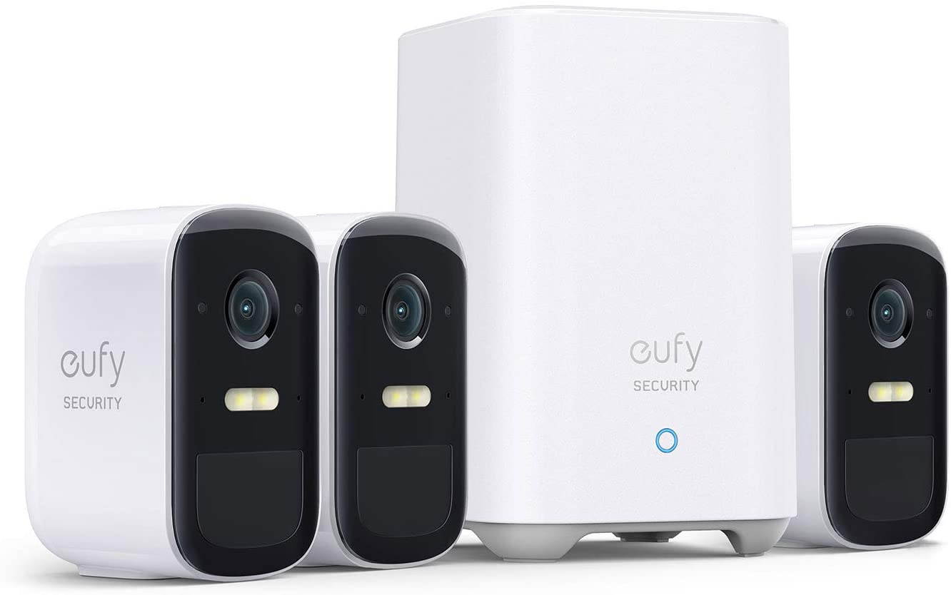 eufy Security, eufyCam 2C Pro 2-Cam Kit, Wireless Home Security System with 2K Resolution, 180-Day Battery Life, HomeKit Compatibility, IP67, Night Vision, and No Monthly Fee.