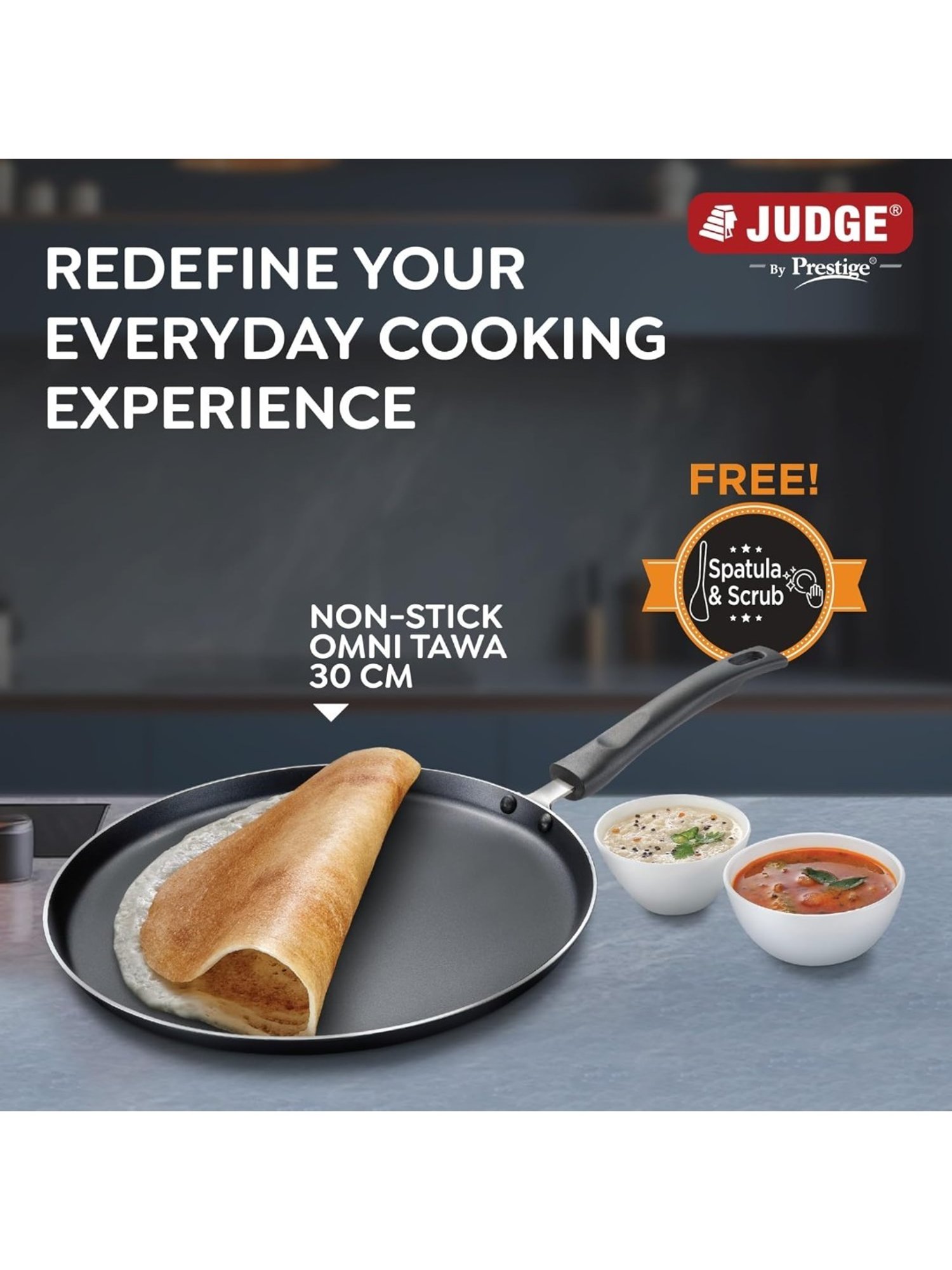 Judge by Prestige Everyday Black Aluminium Tawa 30 cm
