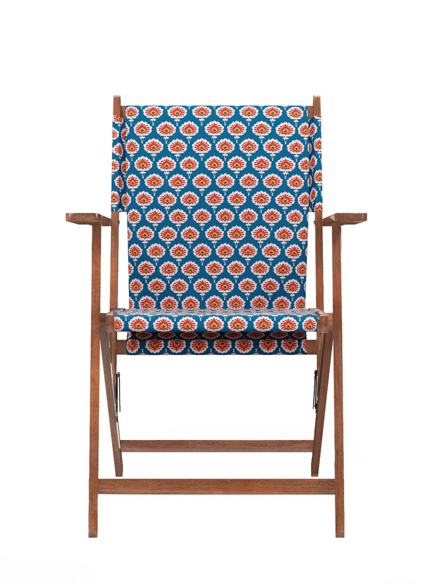Chumbak Bistro Ikat Green Wood Folding Chair