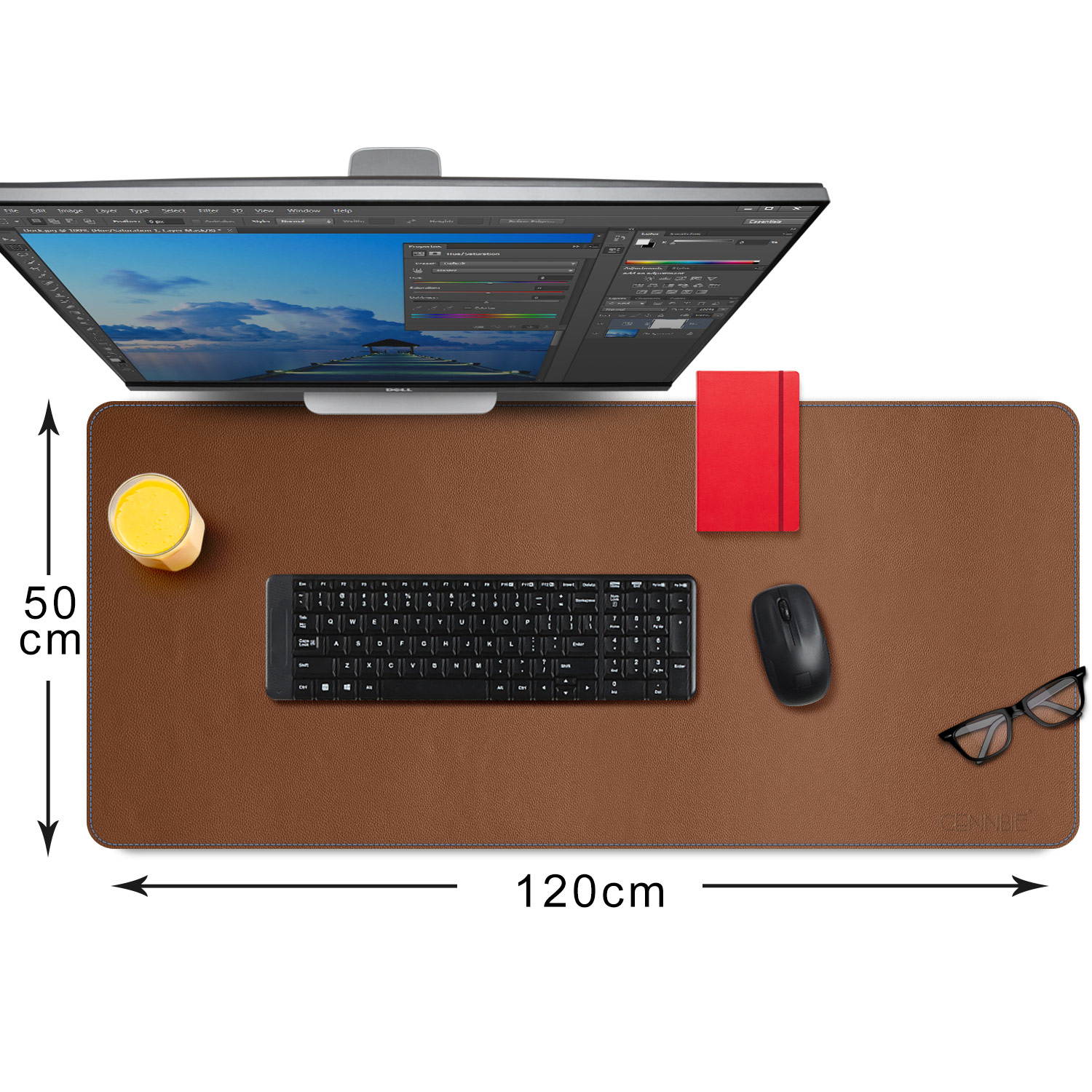 Gaming Desk 47.2" W x 23.6" D Office Computer Table, Black Gamer Workstation with 2 Cable Management Holes