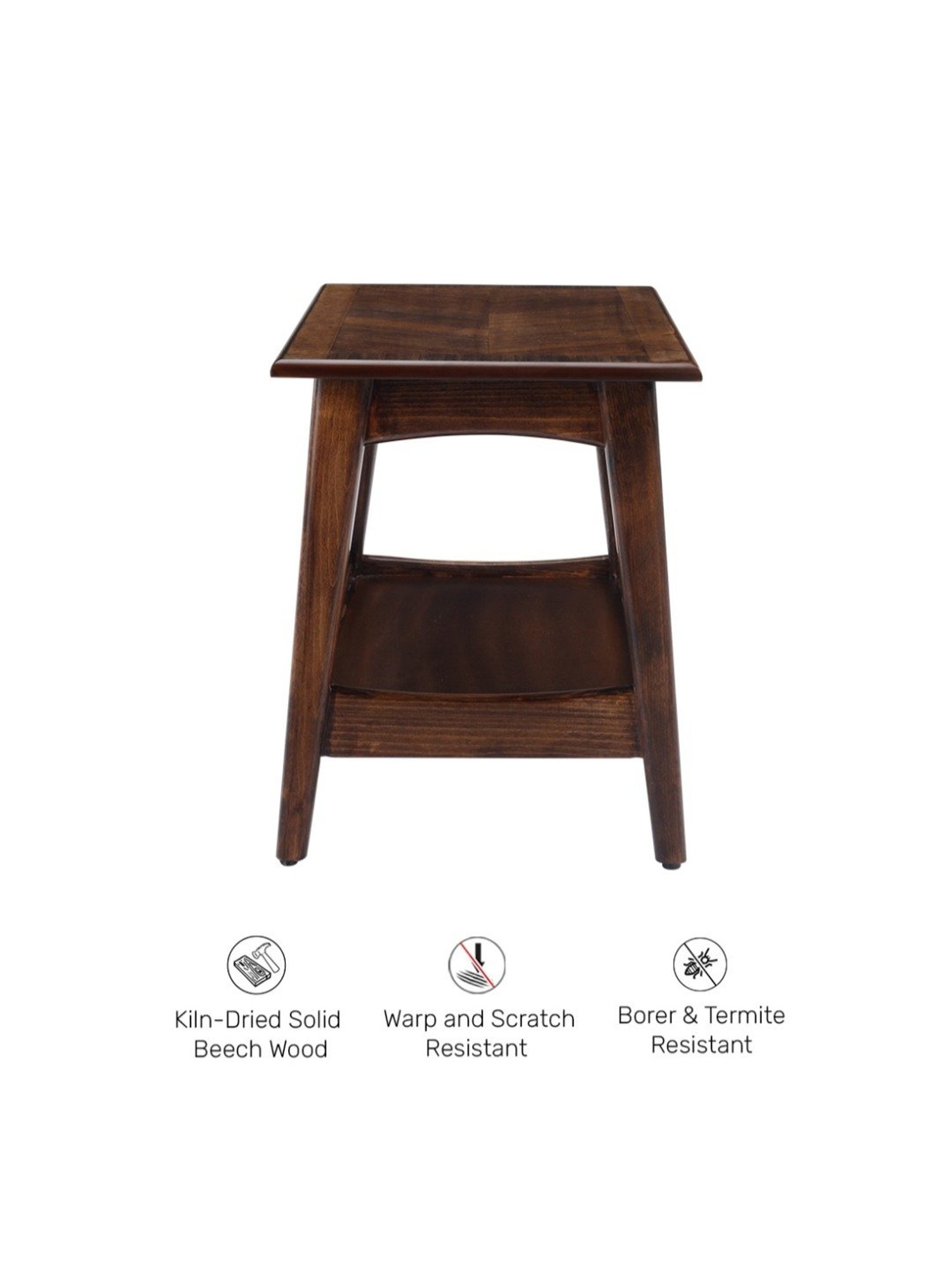 Durian Eero Brown Solid Wood Side & End Table in Dark Brown Finish