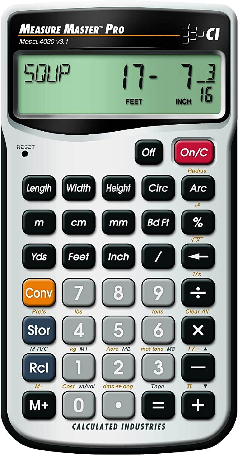 Calculator,Construction,5.5x0.5x2.9 CALCULATED INDUSTRIES 4020
