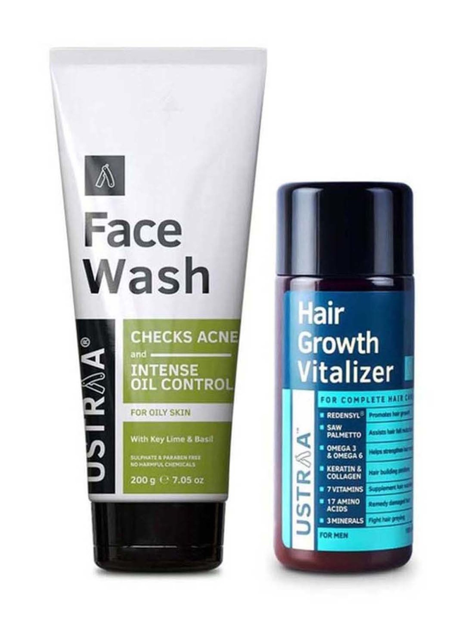 Ustraa Power Face Wash & Hair Growth Vitalizer Combo Set