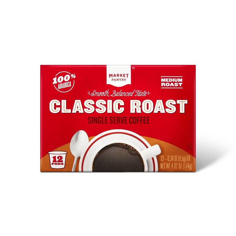 Premium Roast Medium Roast Coffee - Single Serve Pods - 12ct - Market Pantry™