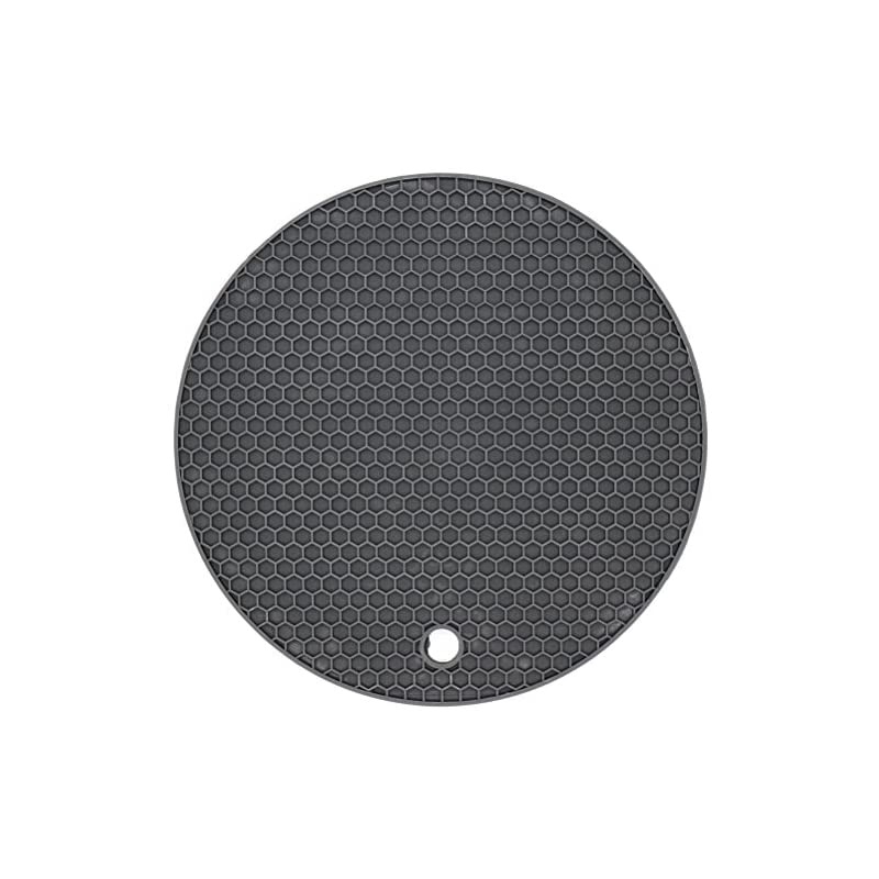 Lucky Plus Silicone Rubber Trivet Mat for Hot Pan and Pot Hot Pads Counter Mat Heat Resistant Tablemat or Placemats 4 Pack,Size:7x7 Inch, Color: Gray,Shape:Round