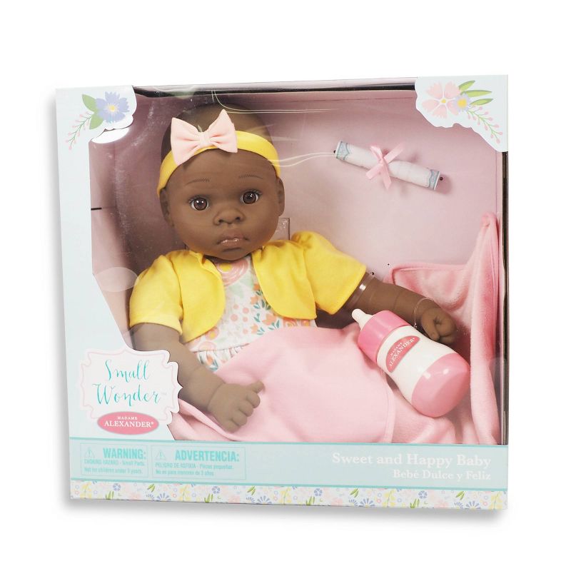 Madame Alexander 18" Small Wonders Sweet & Happy Baby Bedtime Set- Yellow