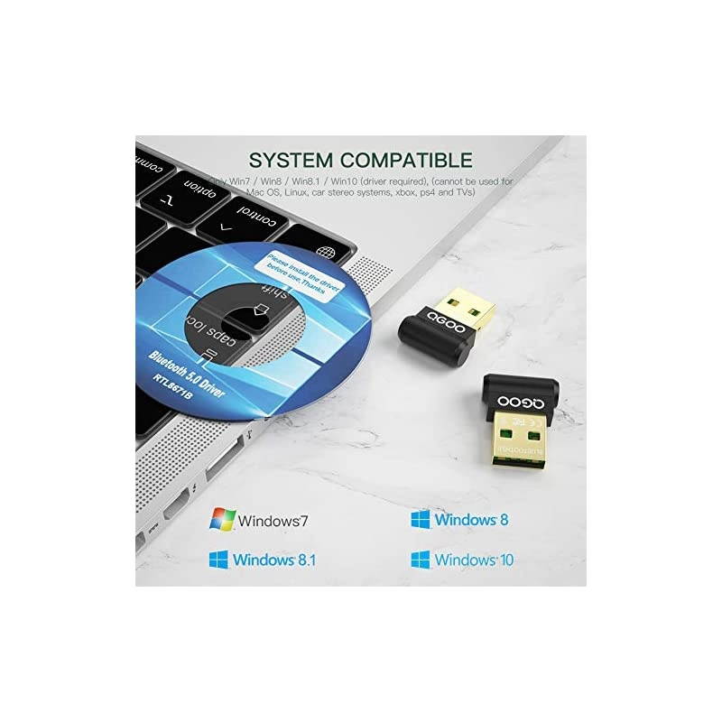 USB Bluetooth Adapter for PC,  Mini Bluetooth 5.0 EDR Dongle for Desktop Computer Wireless Transfer for Laptop Bluetooth Headphones Headset Keyboard Mouse Speakers Printer Windows 7/8/8.1/10